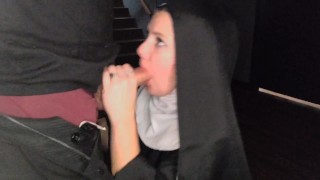 Nun submits to priest for blowjob