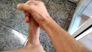 The Huge Fat Cock took a long time to get hard, but in the end it grew and cums