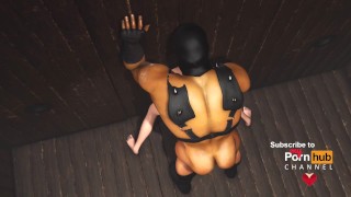 Hardcore in the basement! A sexy horny tranny girl has hard anal sex