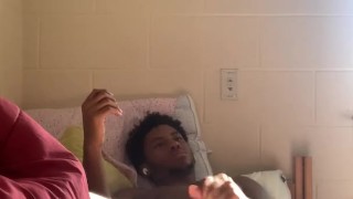 St8 Guy Jerks and plays with hole in College Dorm(CUMSHOT)(GETS CAUGHT BY ROOMMATE)