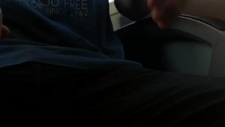 Showing off my locked dick on the train