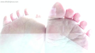 Feet on glass table pov footfetish footworship