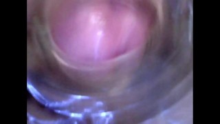 Cumshot inside onahole with Endoscope