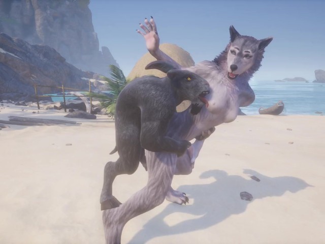 Wild Life / Rasha Furry Wolf Girl at the Beach - Free Porn Videos - YouPorn
