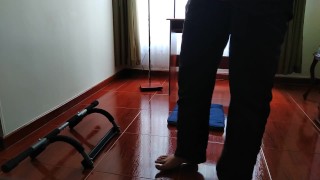 Working out and jerking off