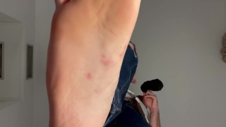 Macrophilia - Boss shrinks employee make him worship his giant feet