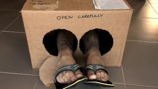 Surprise Delivery Series - Worn out Flip flops - Thongs - Big Male Feet to Worship - 🩴 Manlyfoot