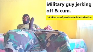 Military Guy Jerking Off Until Cum. communitydick4u 10 Minutes of Passionate Masturbation.