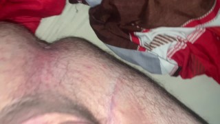 Showing my little hairy soft cock and farting asshole