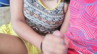 I gave this brunette a ride and she thanks me with a blowjob.