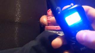 Guy Shocks his Dick while in Chastity