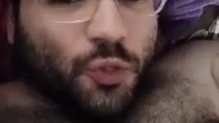 Straight guy tasting his own cum