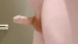 Bisexual teen has sexy wank in college toilet cumshot 