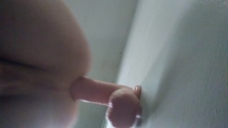 Twink toys hole with huge cock