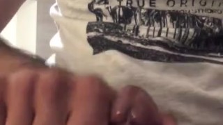 Wanking eating french 