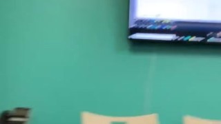 Squeezing one out in Zoom class (precum and cum shot)