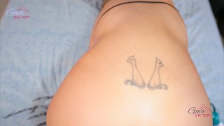 Horny amateur MILF gets REVERSE COWGIRL after anal masturbation with glass dildo, squirt & blowjob