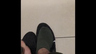 Public toilet in shopping centre - Got horny decided to go fishing for someone to suck my toes off
