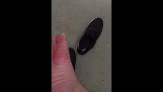 Public park restroom - Still searching for someone to fuck and suck these manly feet! So horny