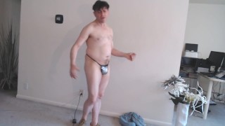 Skimpy Sparkly Thong on Athletic Jock Maolo!