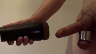 Extremely ROUGH FLESHLIGHT JERK OFF + GOOD amount of CUM dripping down in SLOW MOTION