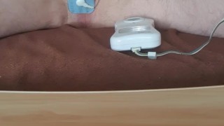 young gay double sounding and electro cumshot