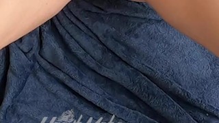 Uncut college bro unloads massive cumshot on mirror