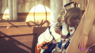 Genshin Impact Yaoi - Could Barbara Femboy SWALLOW all that MILK?