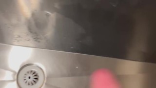 Hot Guy Masturbating in a dirty PUBLIC TOILET while on holiday in Germany