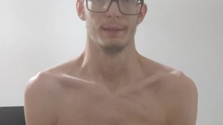 Very skinny musculy teen flexes his body muscels and shows his physique