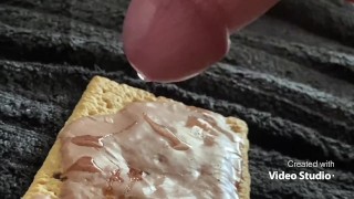 Milking myself onto a poptart 