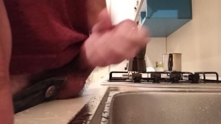 let's pee in the sink... and also cum in it!