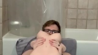 Using my toy and hand until I cum all over myself