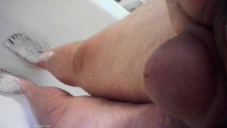 Pissing on Flour Covered Feet and Toes