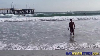 Gay asian eating studs ass