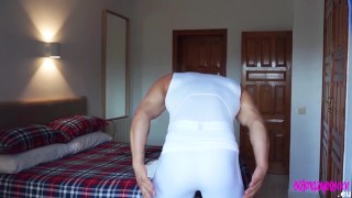 white spandex for the gym