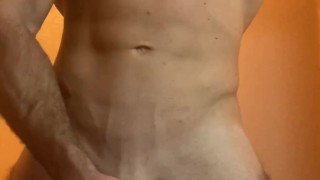 Big dick muscle dude wanks and cums on a kitchen table/fans.ly/ArchiPan