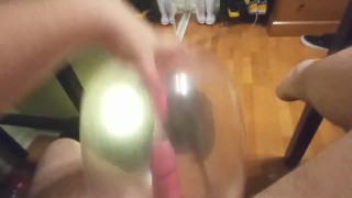 Watch me pound this condom balloon