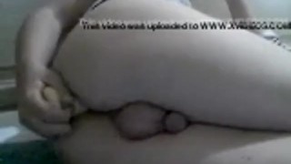 Teen sissy fucks his ass with a dildo and moans