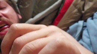 Self blinding facial cum eat