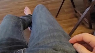 Watching TV, could not hold it any longer