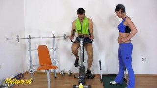 MatureNL - Horny Female Gym Instructor Fucking Her Client While He’s Working out