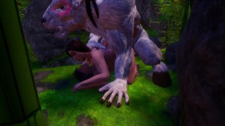 Two MILFs Met in Furry Forest and seduced by his huge horsecock | threesome | wild life