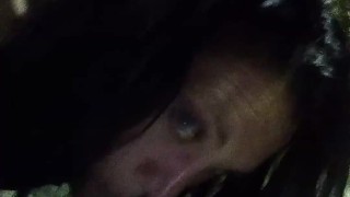 TexasSunshyne behind tattoo shop for a quick break so spun Sunshyne can suck that BWC