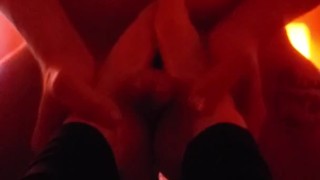 Sissy boy fucking my feet with huge cum shot!