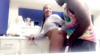 I was wearing my butt all day lol he found out so this is what happened daddy all the way in my guts