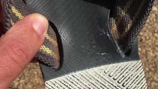 Cumshot straight into my flip-flops how good the semen feels against my barefeet 🩴 - MANLYFOOT