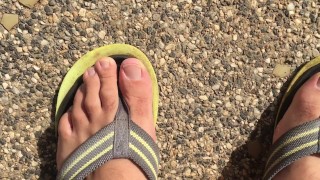Cumshot straight into my flip-flops how good the semen feels against my barefeet 🩴 - MANLYFOOT