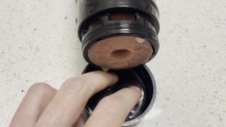 Asian Twink Fleshlight Quickie With Creampie