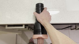 Asian Twink Fleshlight Quickie With Creampie